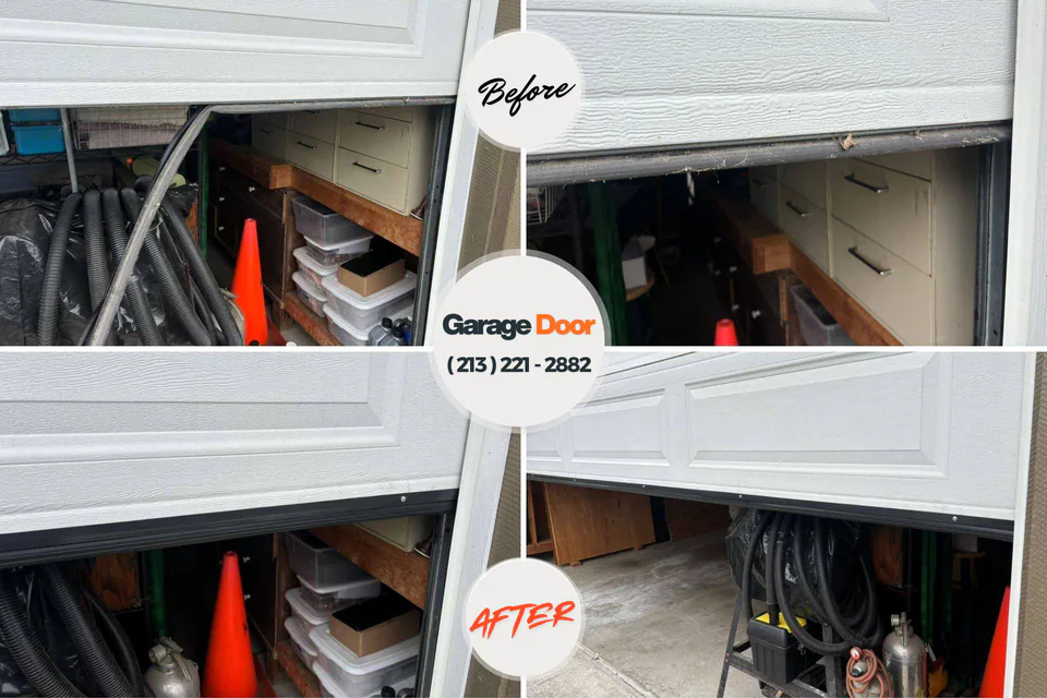 Before and after: garage door spring repair Vermilion, OH